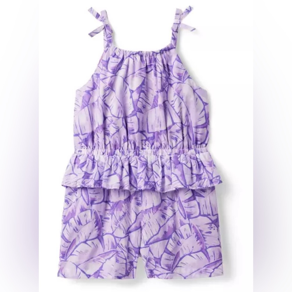 Janie & Jack palm leaf peplum romper, worn once!